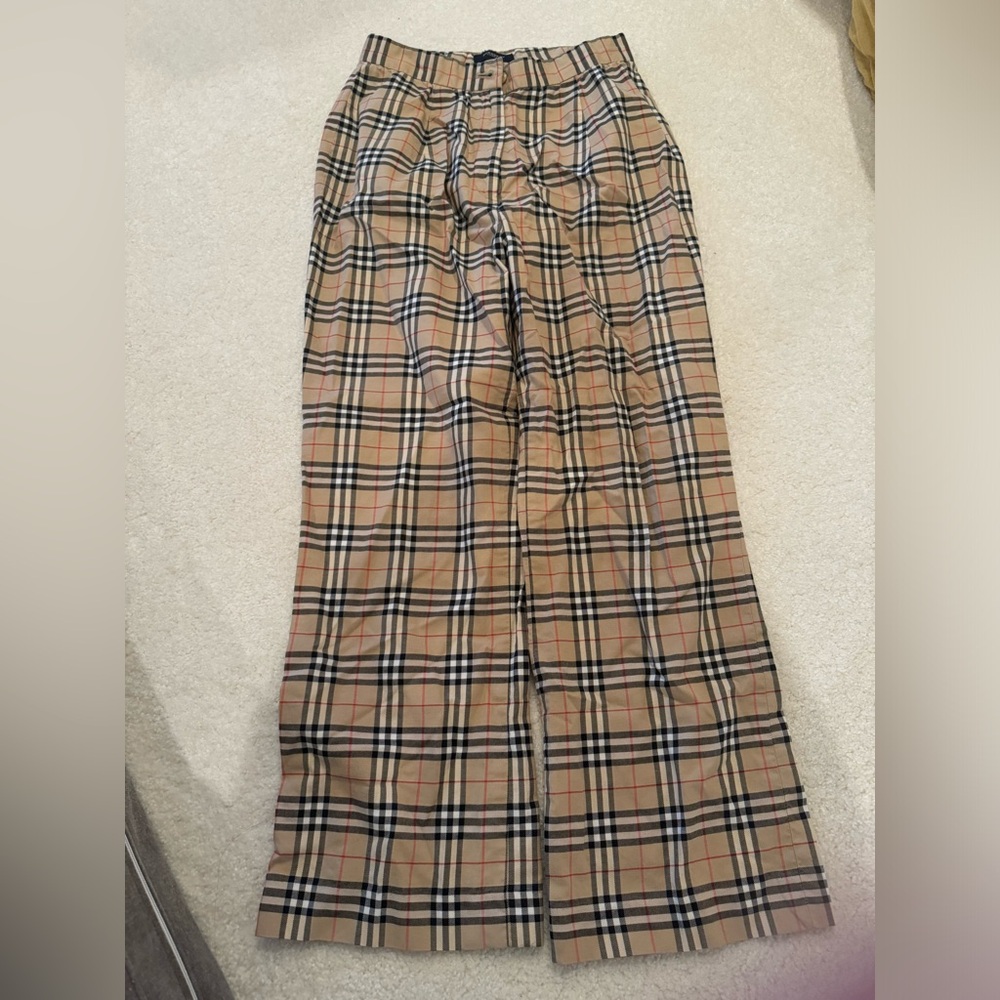 Vintage Burberry London Classic Check Straight-Leg Pants, uk6(us0-2)